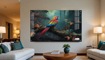 Tropical Macaw Rainforest Acrylic Wall Art