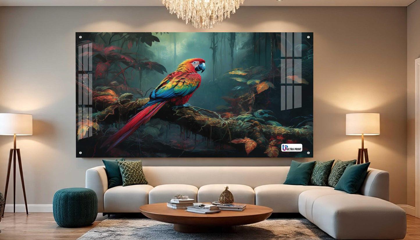 Tropical Macaw Rainforest Acrylic Wall Art
