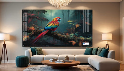 Tropical Macaw Rainforest Acrylic Wall Art