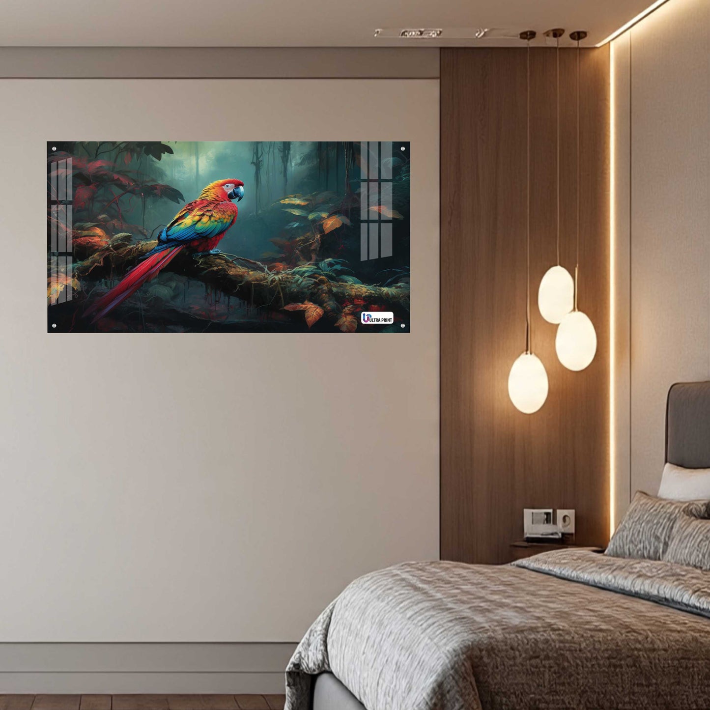 Tropical Macaw Rainforest Acrylic Wall Art