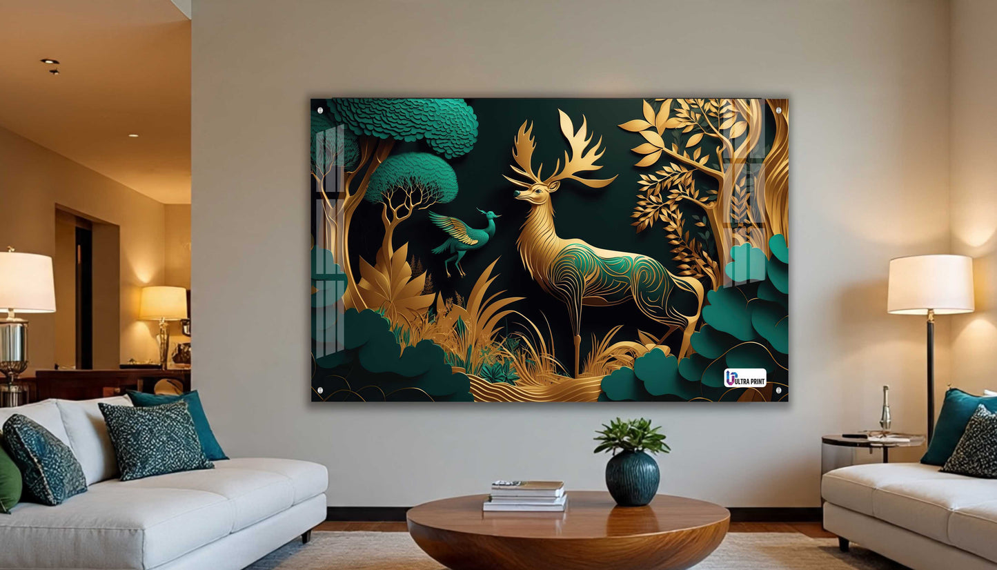 Emerald Royal Deer Acrylic Wall Art