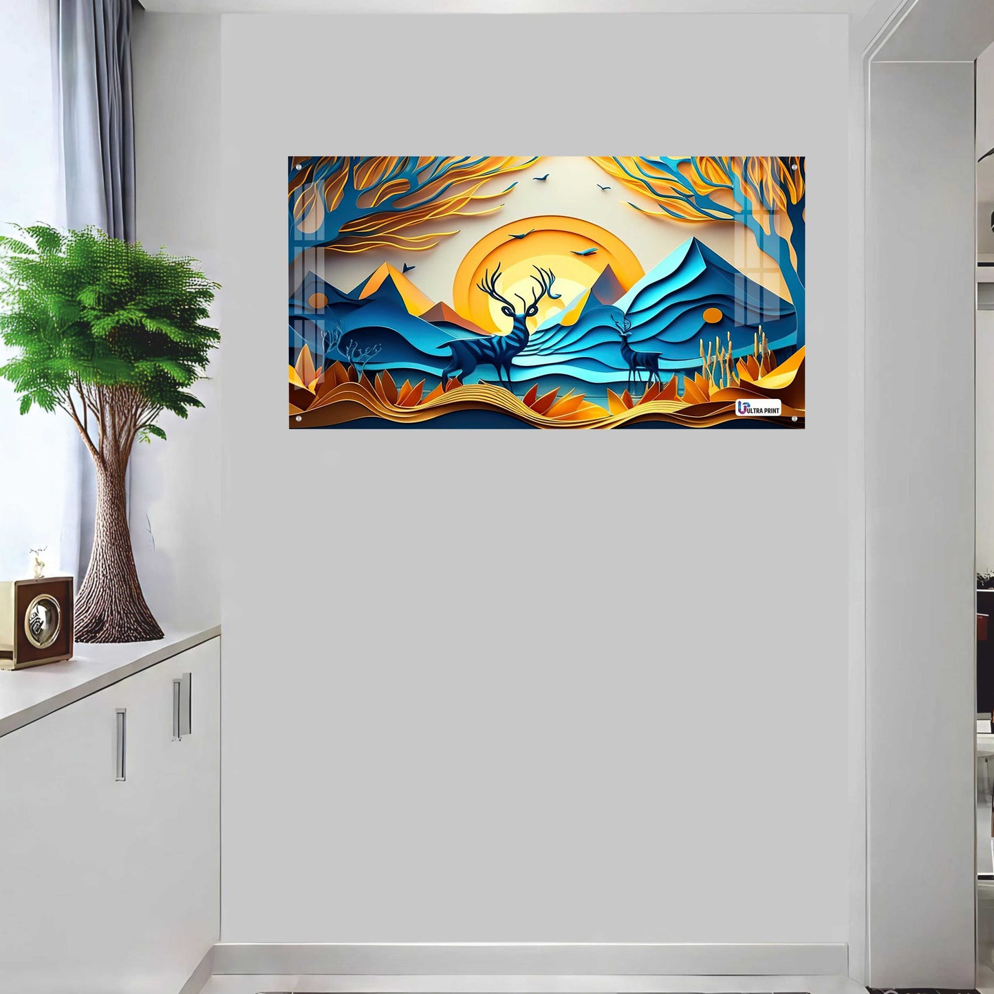 Sunset Valley Deer Acrylic Wall Art