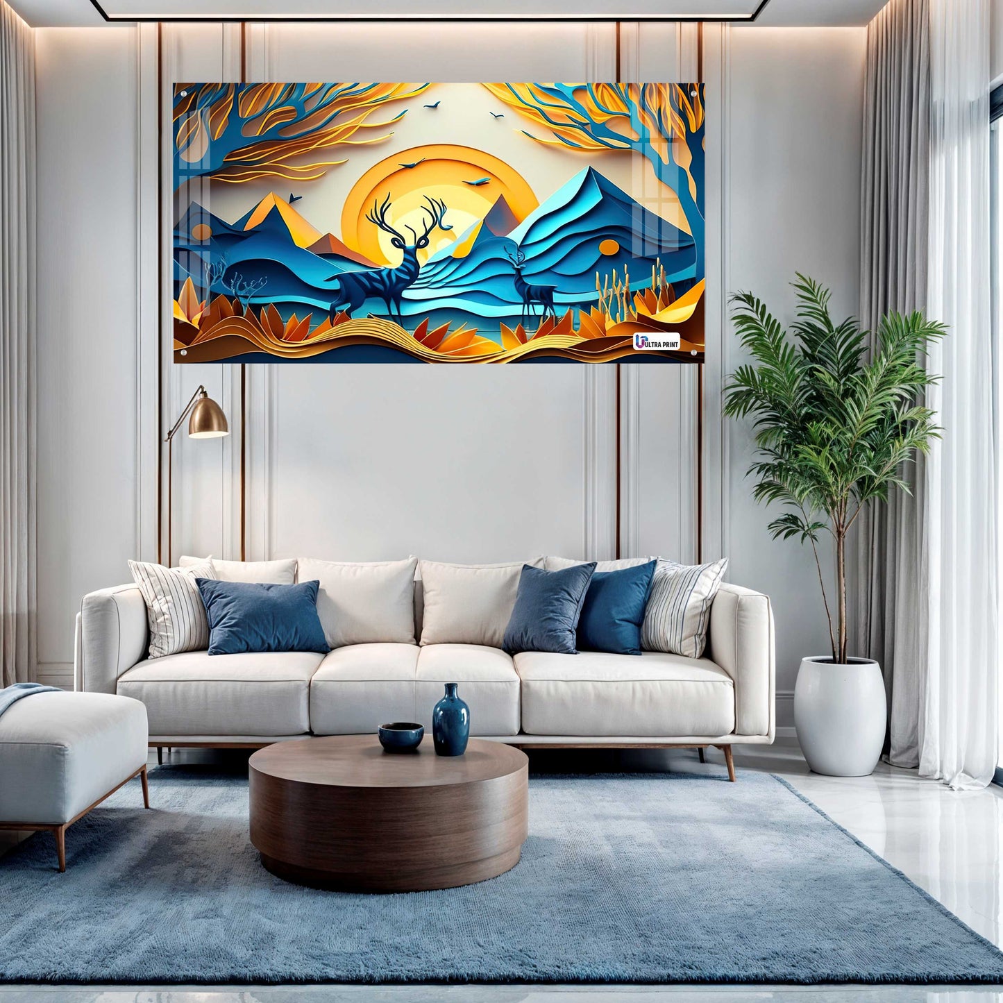 Sunset Valley Deer Acrylic Wall Art