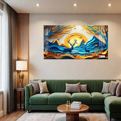 Sunset Valley Deer Acrylic Wall Art