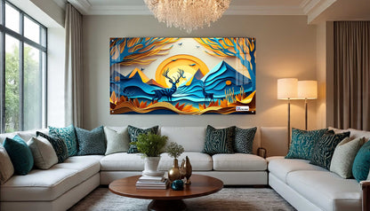 Sunset Valley Deer Acrylic Wall Art