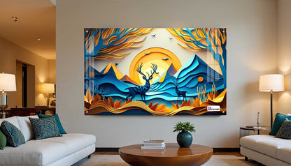 Sunset Valley Deer Acrylic Wall Art