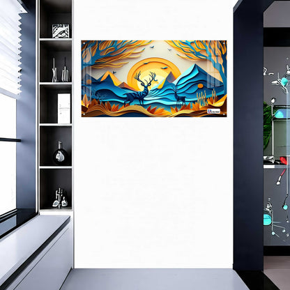 Sunset Valley Deer Acrylic Wall Art