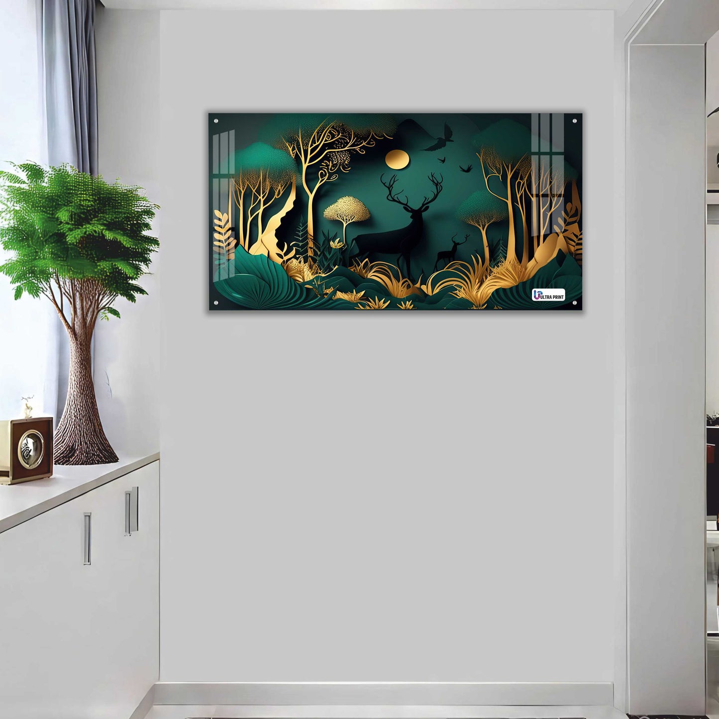 Moonlight Deer Forest Acrylic Wall Art