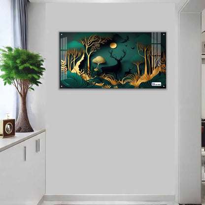 Moonlight Deer Forest Acrylic Wall Art