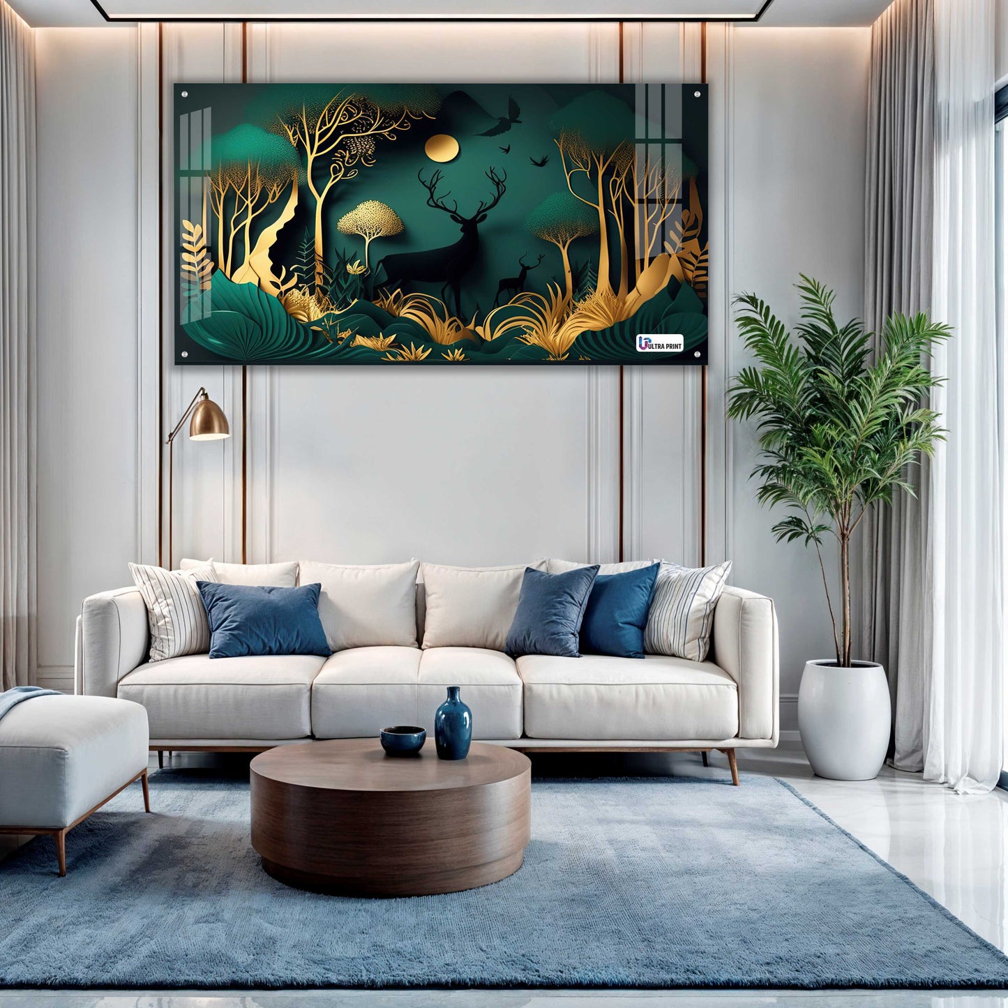 Moonlight Deer Forest Acrylic Wall Art