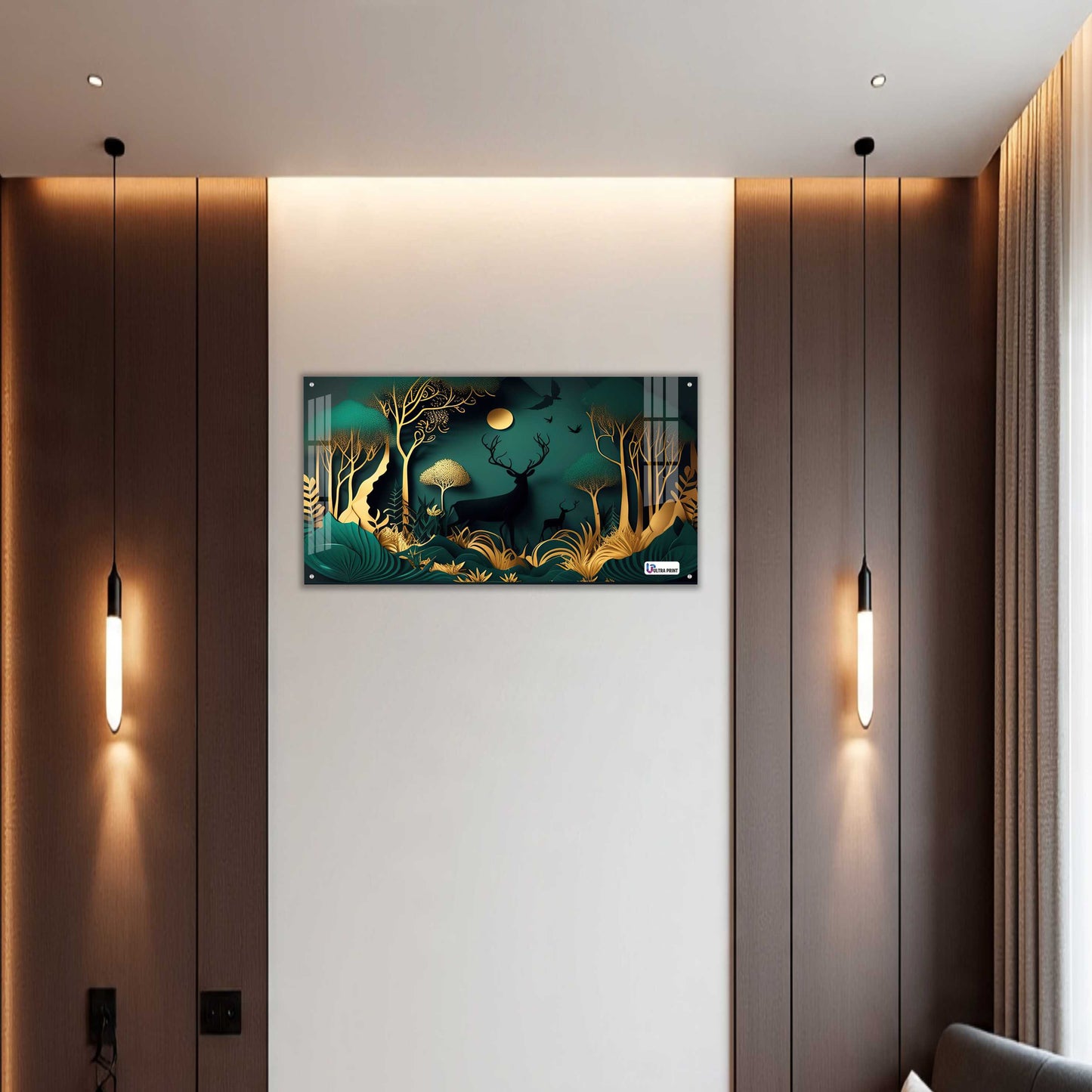 Moonlight Deer Forest Acrylic Wall Art