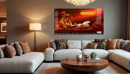 Bhagavad Gita Krishna Arjuna Kurukshetra Chariot Wall Art