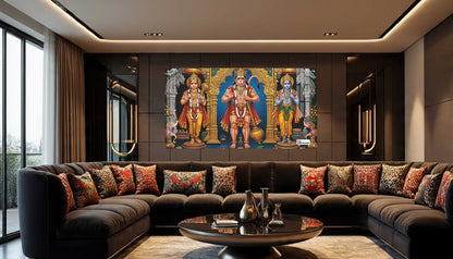 Shri Ram Darbar with Hanuman Sacred Wall Art