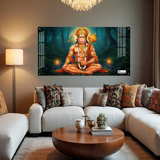 Lord Hanuman Meditation Acrylic Wall Art