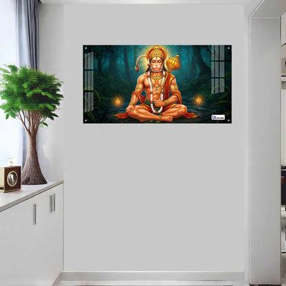 Lord Hanuman Meditation Acrylic Wall Art