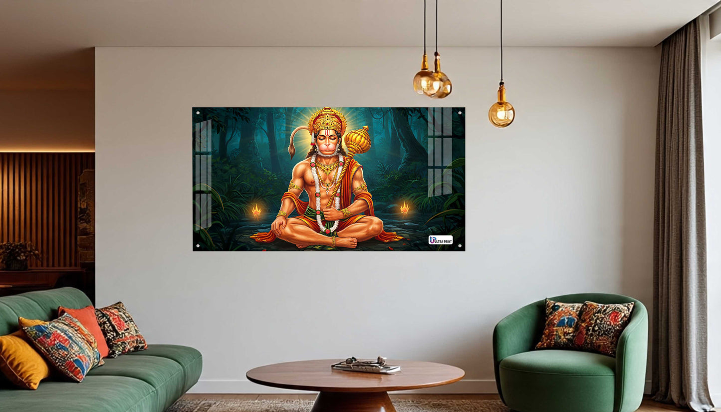 Lord Hanuman Meditation Acrylic Wall Art