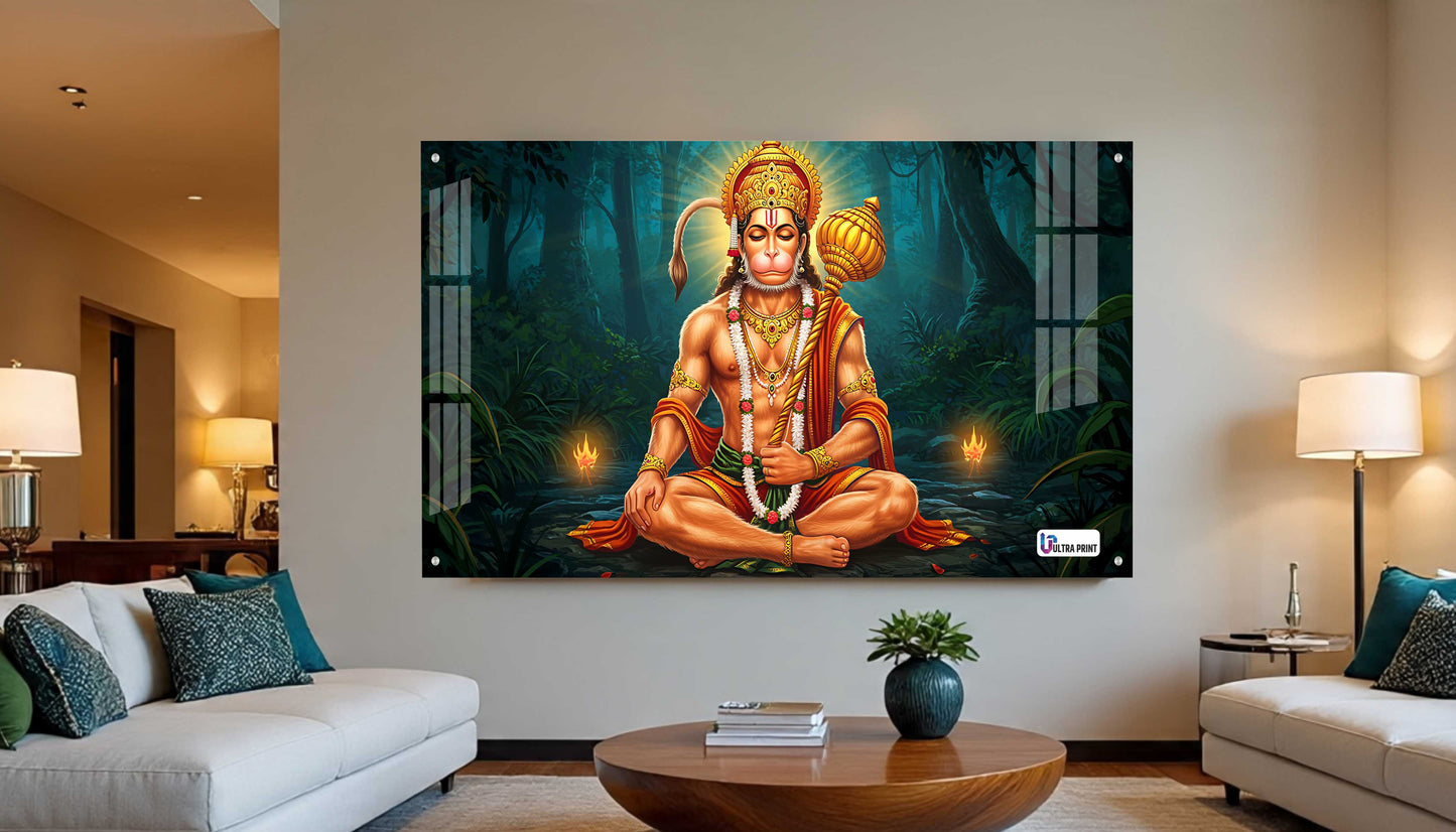 Lord Hanuman Meditation Acrylic Wall Art