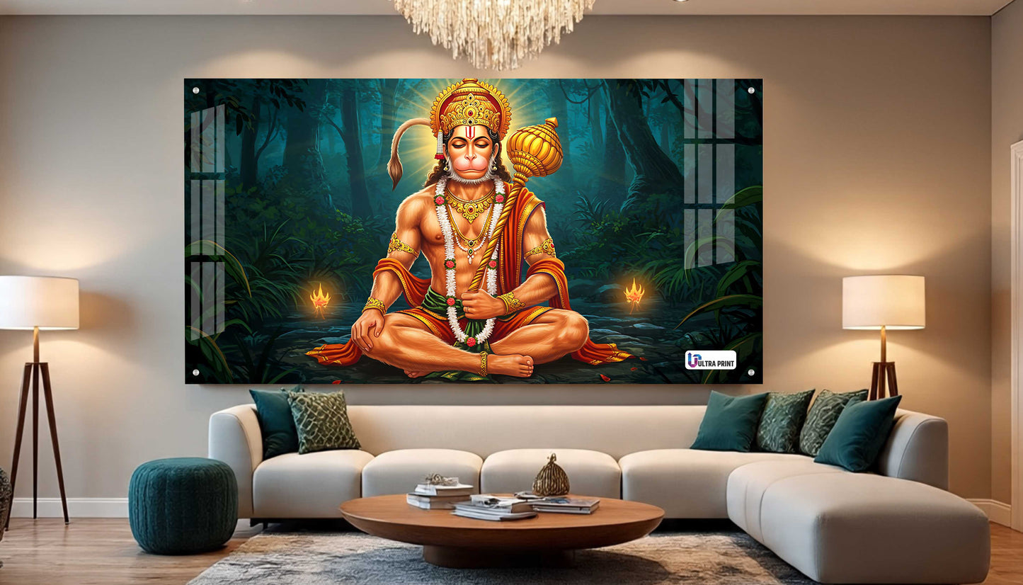 Lord Hanuman Meditation Acrylic Wall Art