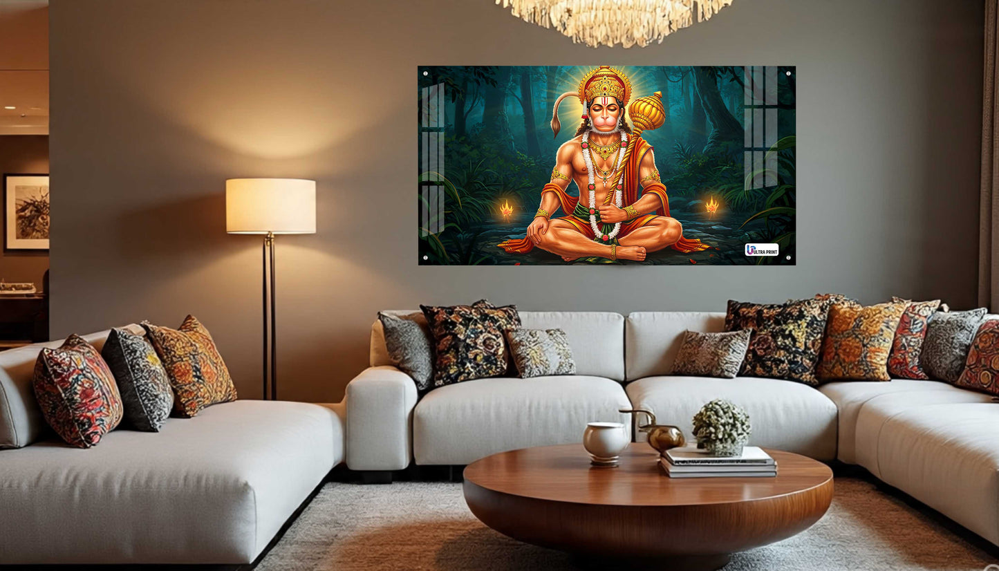 Lord Hanuman Meditation Acrylic Wall Art