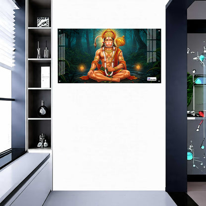 Lord Hanuman Meditation Acrylic Wall Art