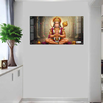 Meditating Hanuman Divine Strength Acrylic Wall Art