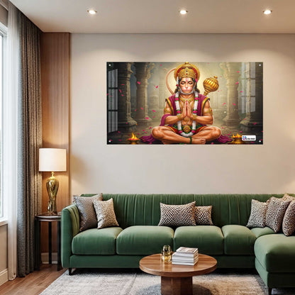 Meditating Hanuman Divine Strength Acrylic Wall Art