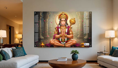 Meditating Hanuman Divine Strength Acrylic Wall Art