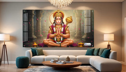 Meditating Hanuman Divine Strength Acrylic Wall Art