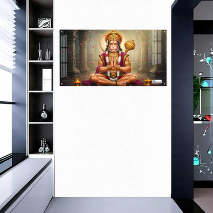 Meditating Hanuman Divine Strength Acrylic Wall Art