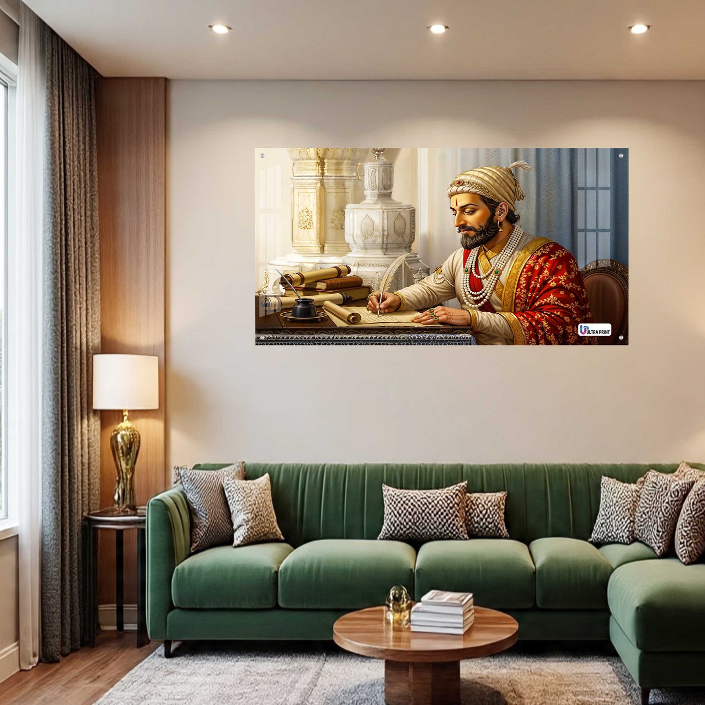 Chhatrapati Shivaji Maharaj Writing Wisdom Royal Portrait Wall Art