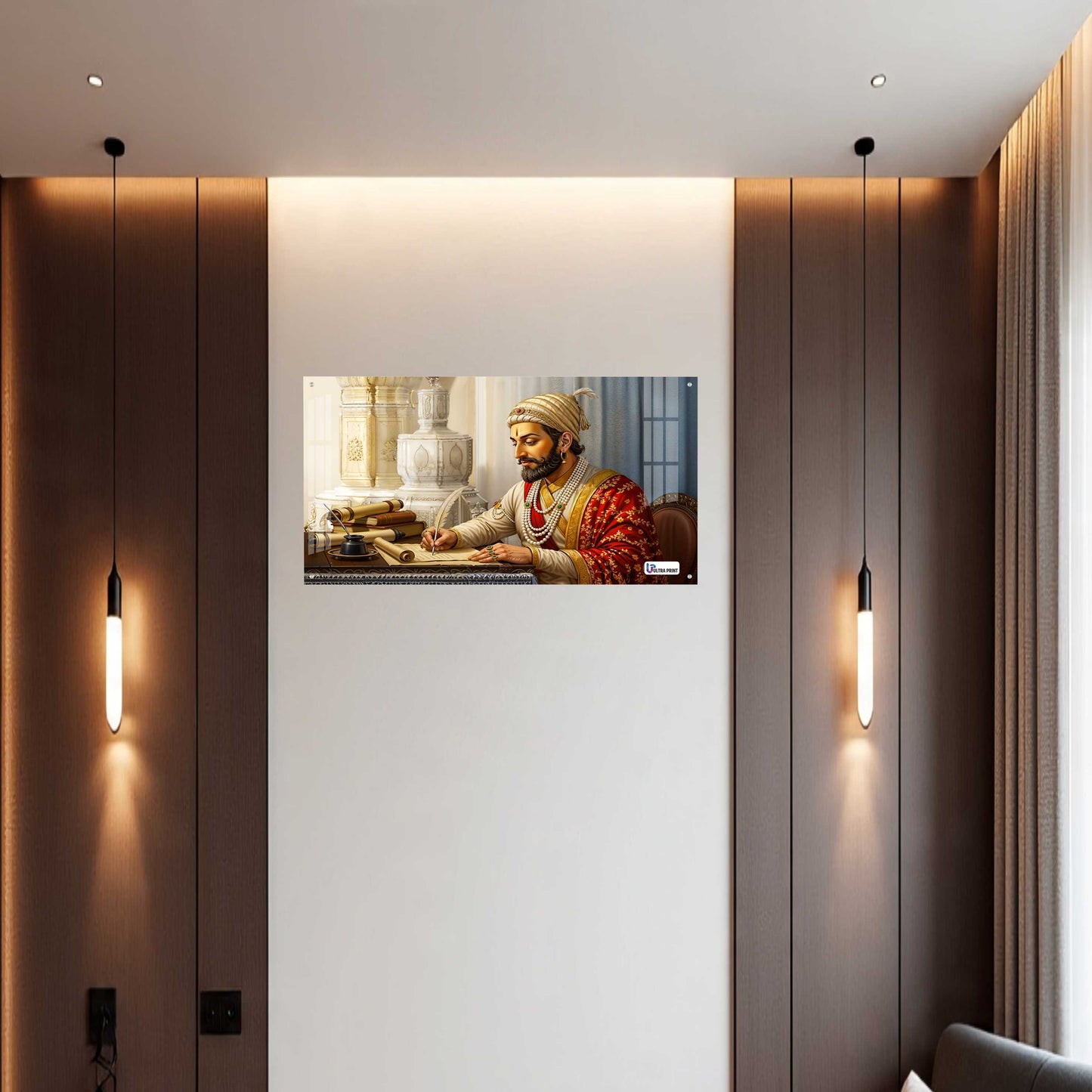 Chhatrapati Shivaji Maharaj Writing Wisdom Royal Portrait Wall Art