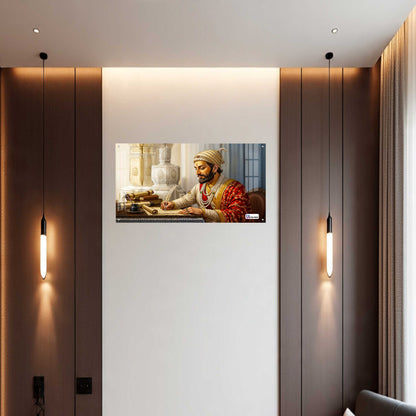 Chhatrapati Shivaji Maharaj Writing Wisdom Royal Portrait Wall Art