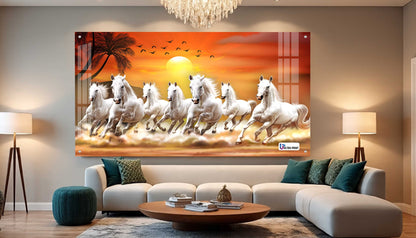 Running White Horses Vastu Sunrise Wall Art