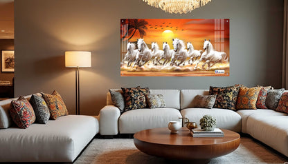 Running White Horses Vastu Sunrise Wall Art