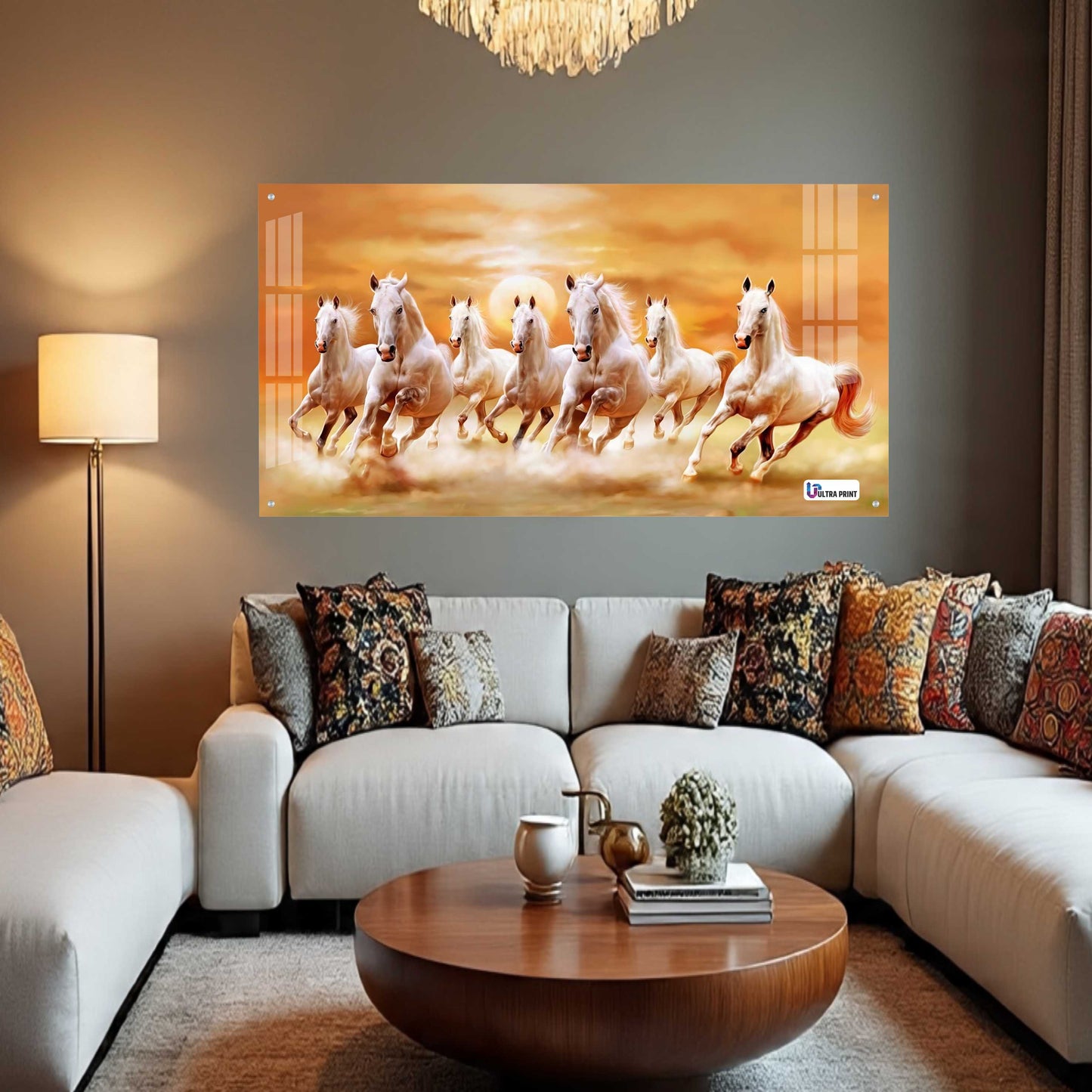Seven Running Horses Sunrise Vastu Wall Art