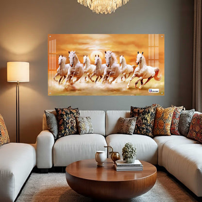 Seven Running Horses Sunrise Vastu Wall Art