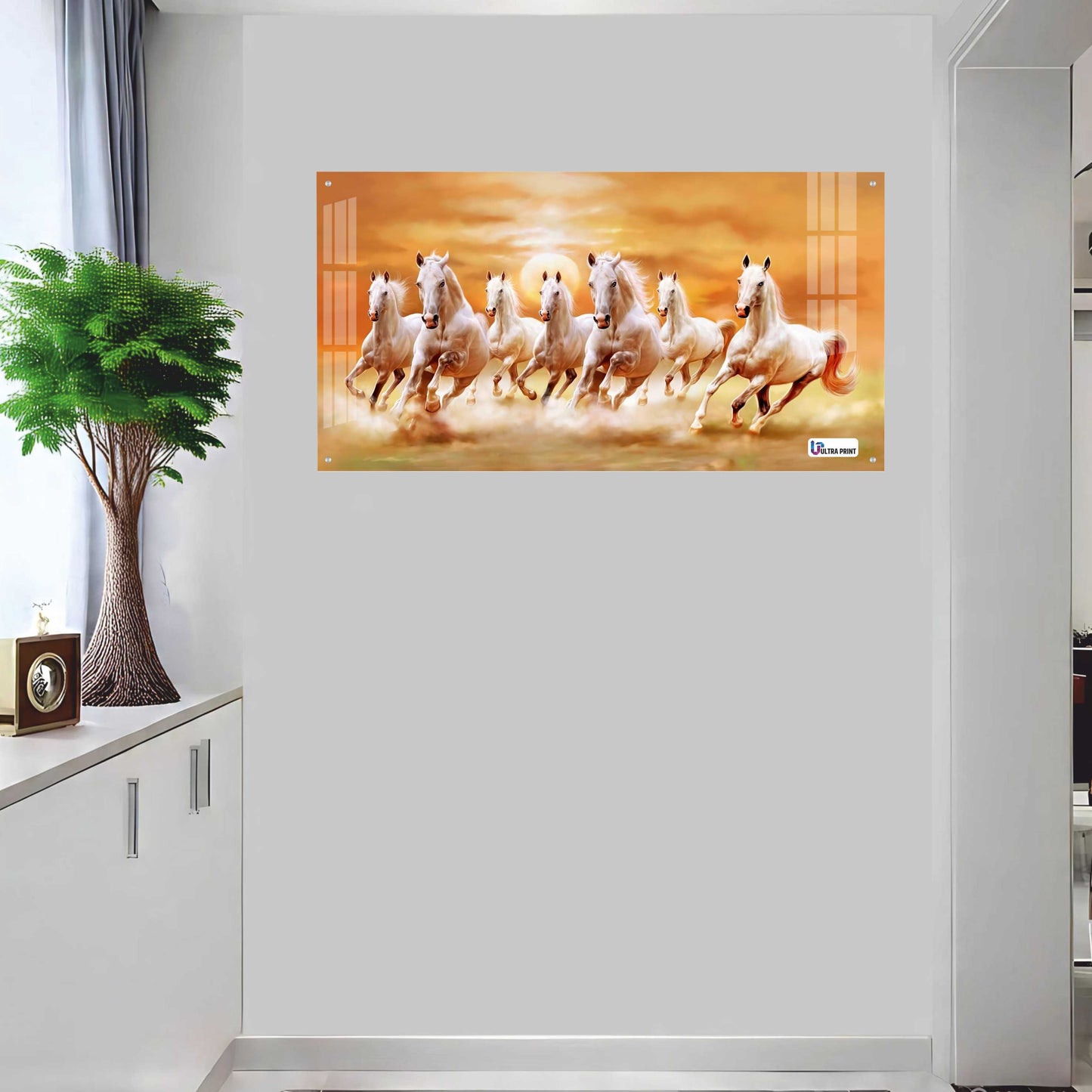Seven Running Horses Sunrise Vastu Wall Art