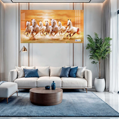 Seven Running Horses Sunrise Vastu Wall Art