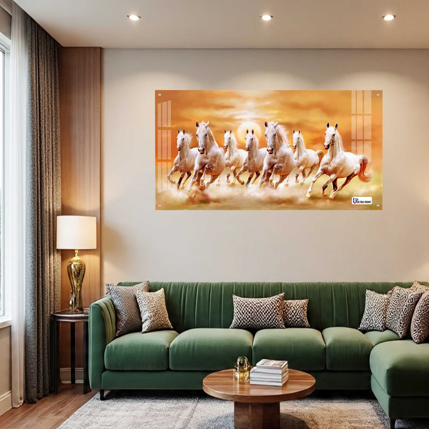 Seven Running Horses Sunrise Vastu Wall Art