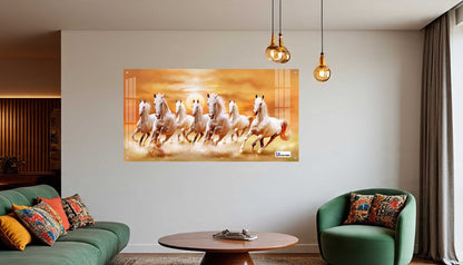 Seven Running Horses Sunrise Vastu Wall Art