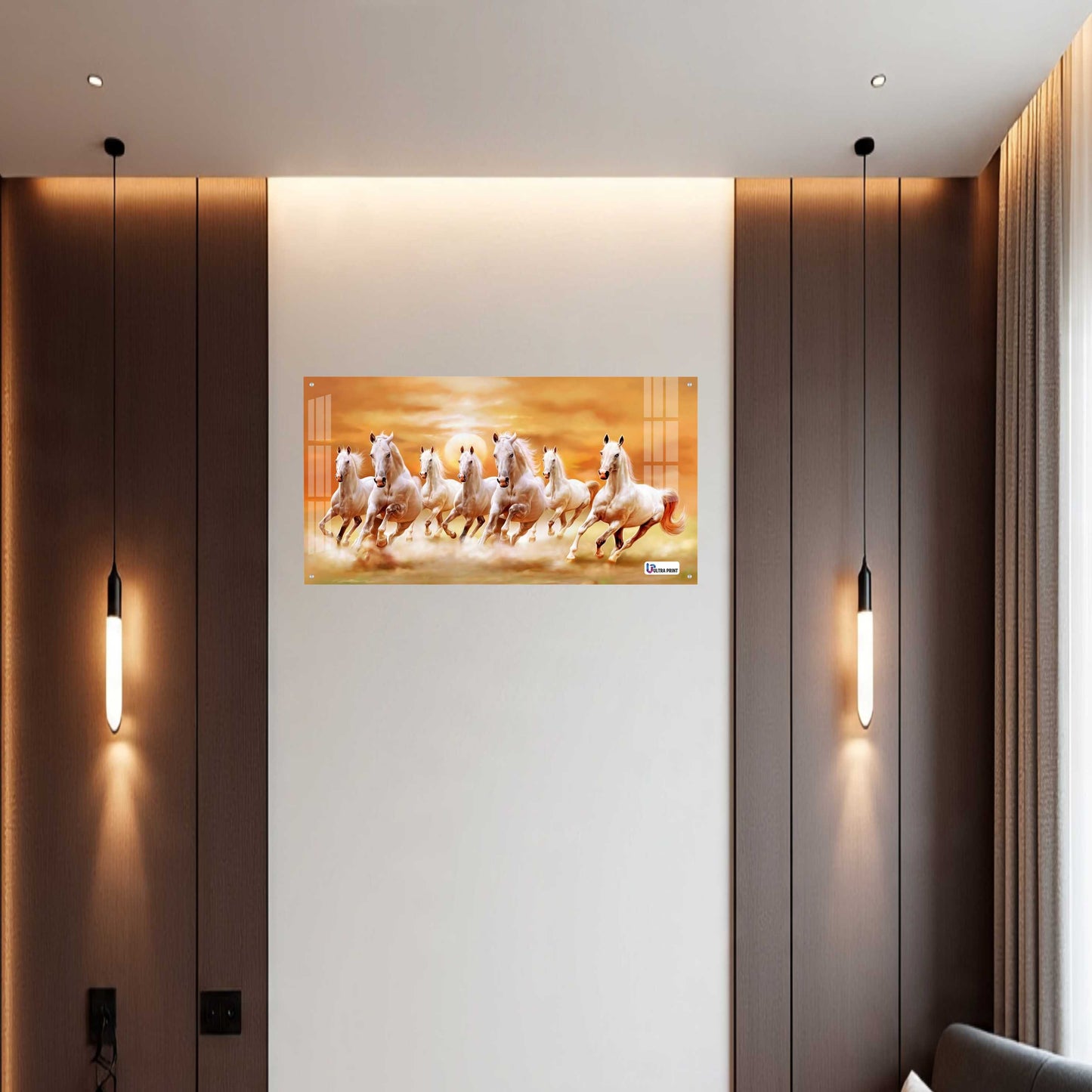 Seven Running Horses Sunrise Vastu Wall Art