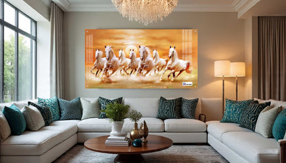 Seven Running Horses Sunrise Vastu Wall Art