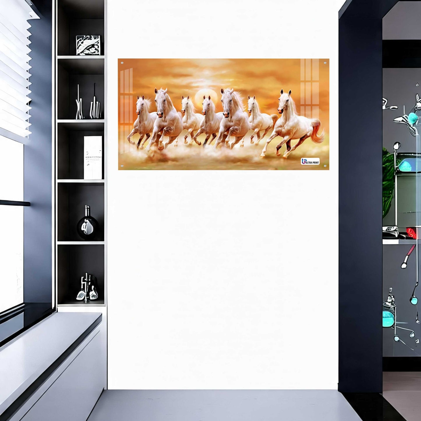 Seven Running Horses Sunrise Vastu Wall Art