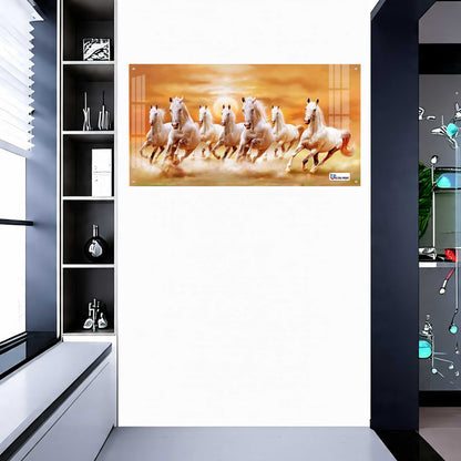 Seven Running Horses Sunrise Vastu Wall Art