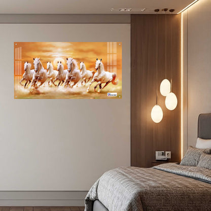Seven Running Horses Sunrise Vastu Wall Art