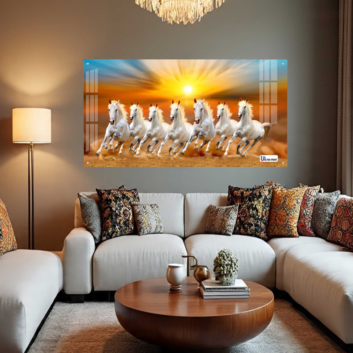 Seven Running White Horses Sunrise Wall Art