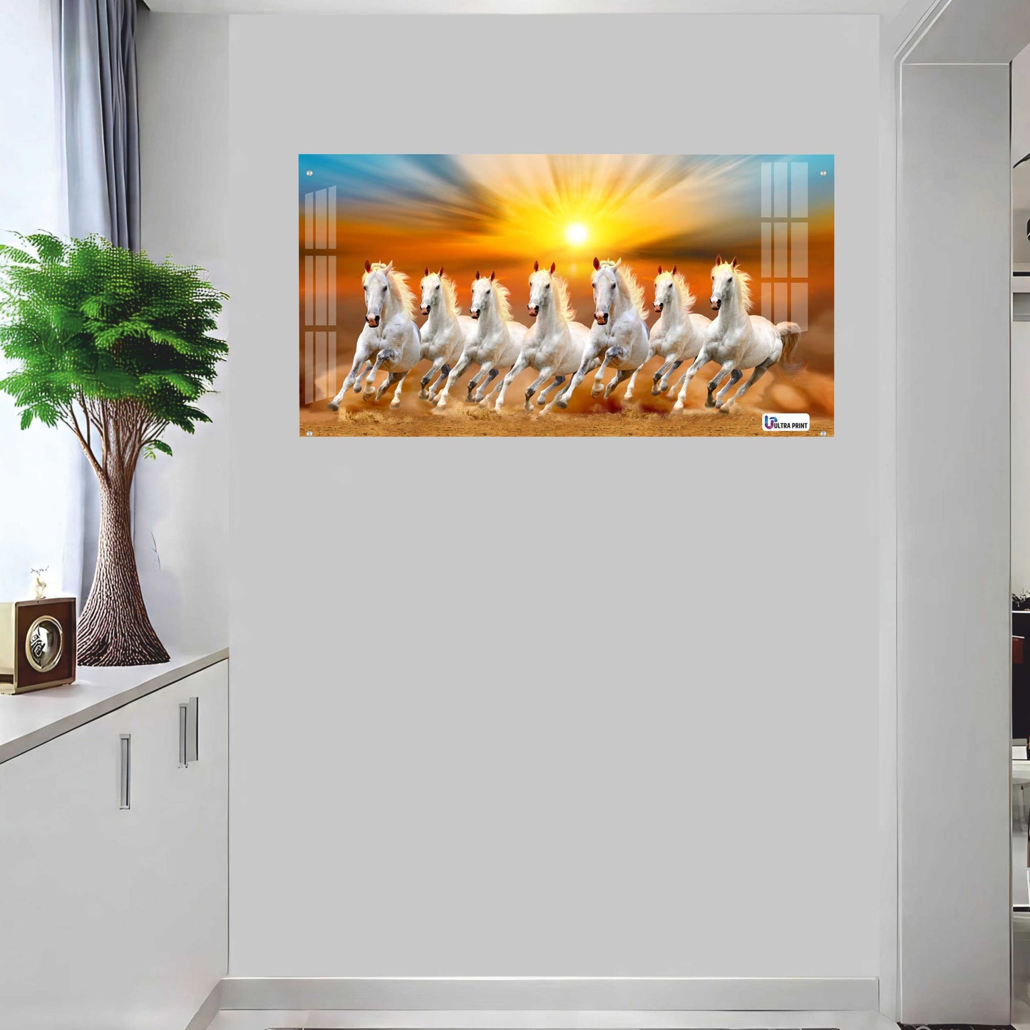 Seven Running White Horses Sunrise Wall Art