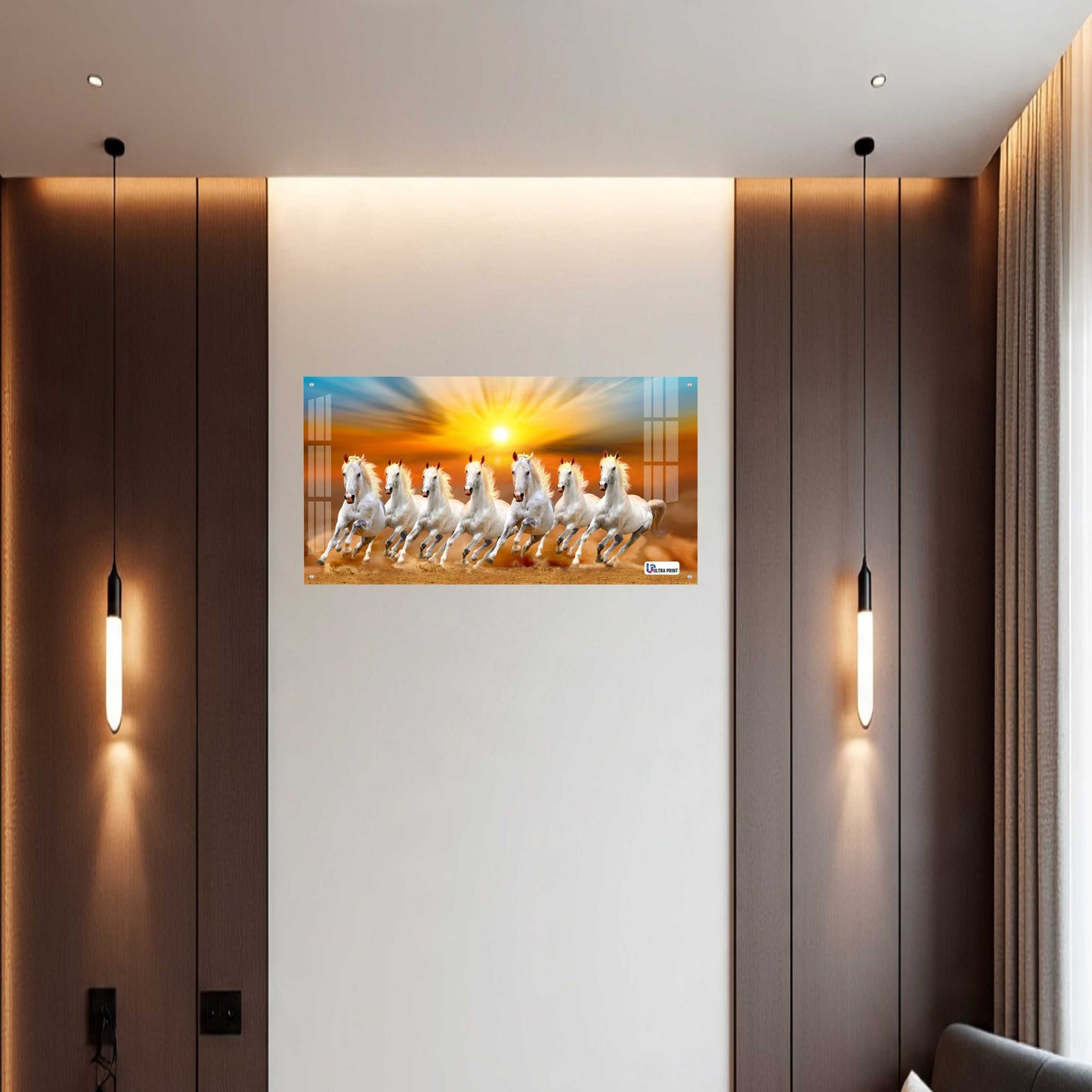 Seven Running White Horses Sunrise Wall Art