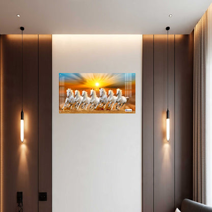 Seven Running White Horses Sunrise Wall Art