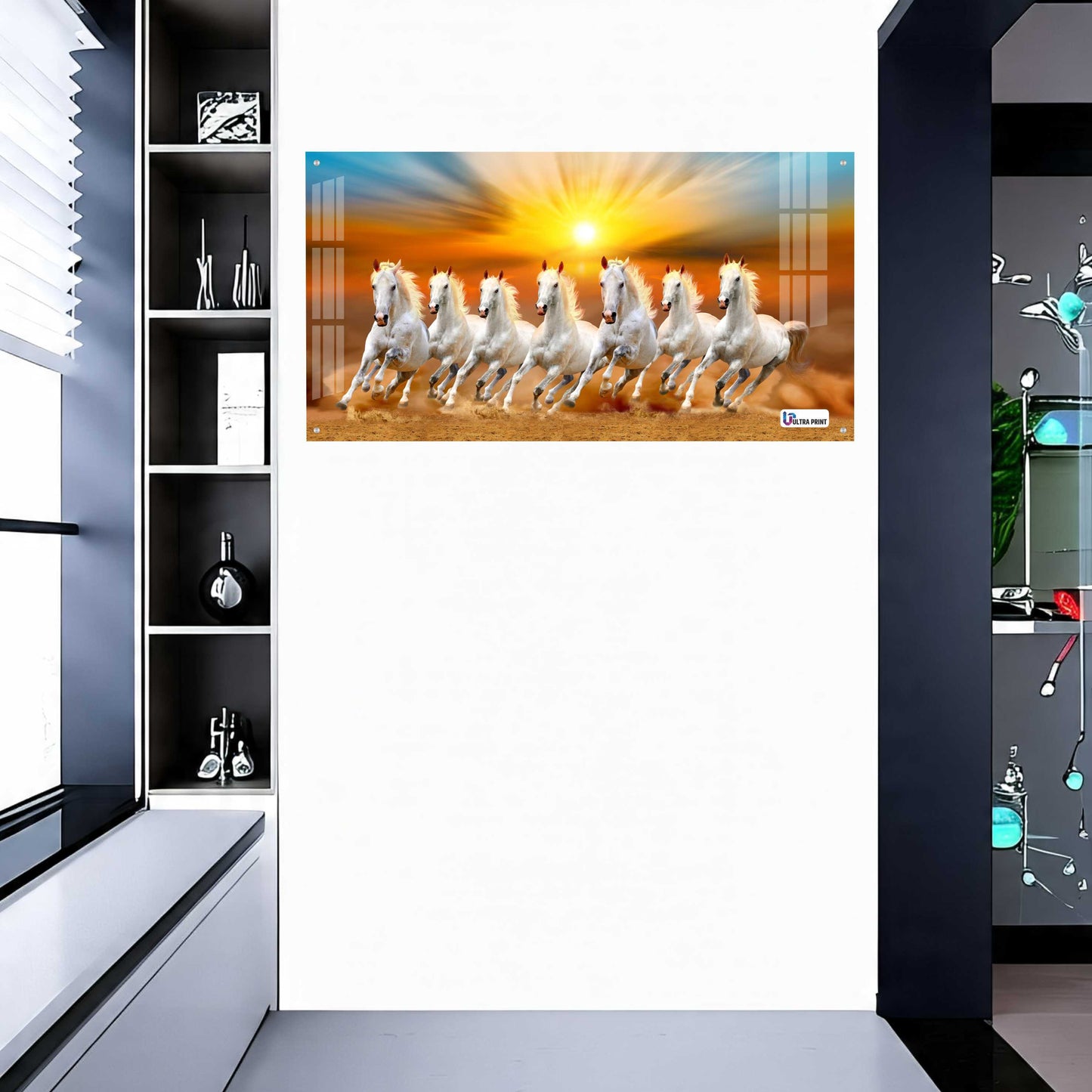 Seven Running White Horses Sunrise Wall Art